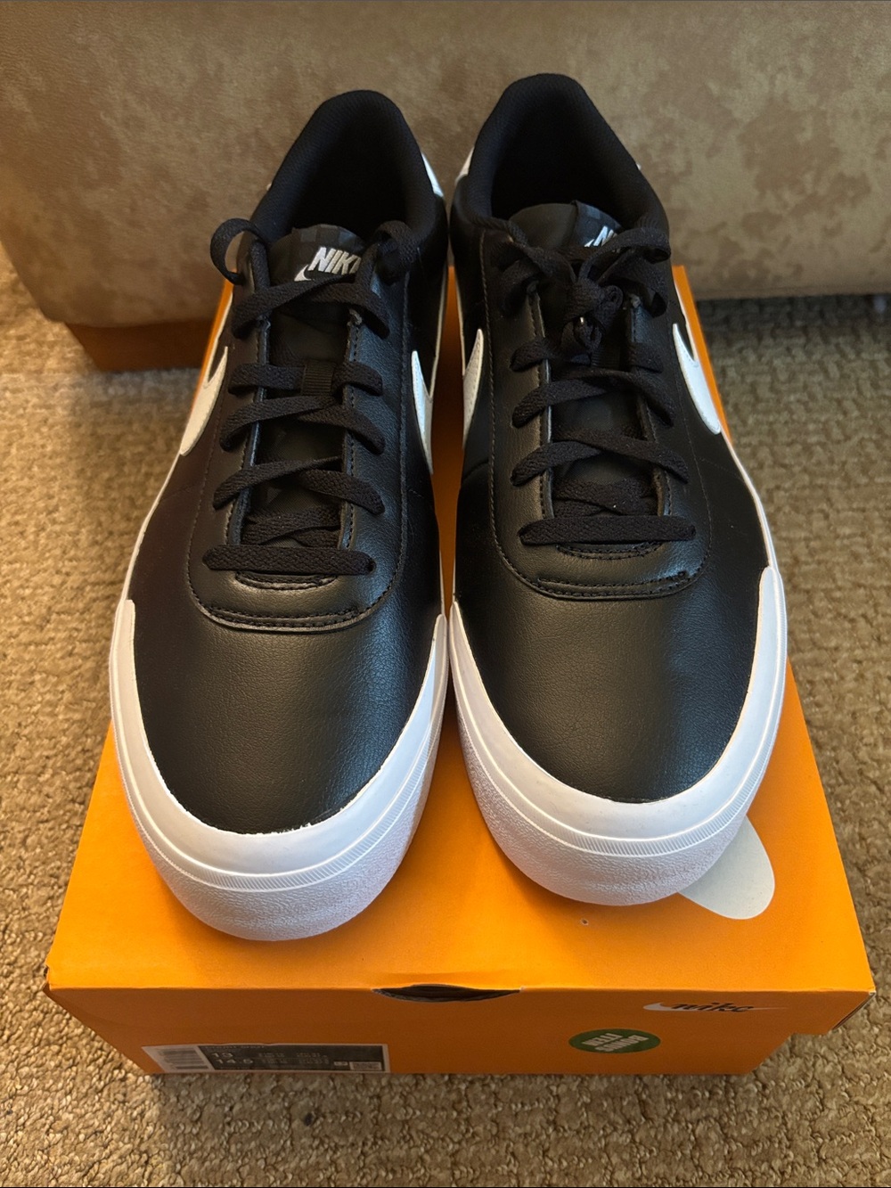 Nike Court Shot Men’s Size 13 Black White Sneakers Shoes NEW With Box